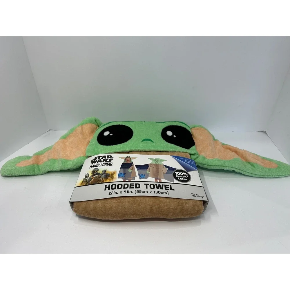 Disney Star Wars Mandalorian Grogu Baby Yoda Hooded Towel 22x51 100% Cotton NEW